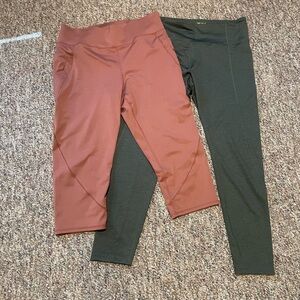 TWO pairs of workout leggings.